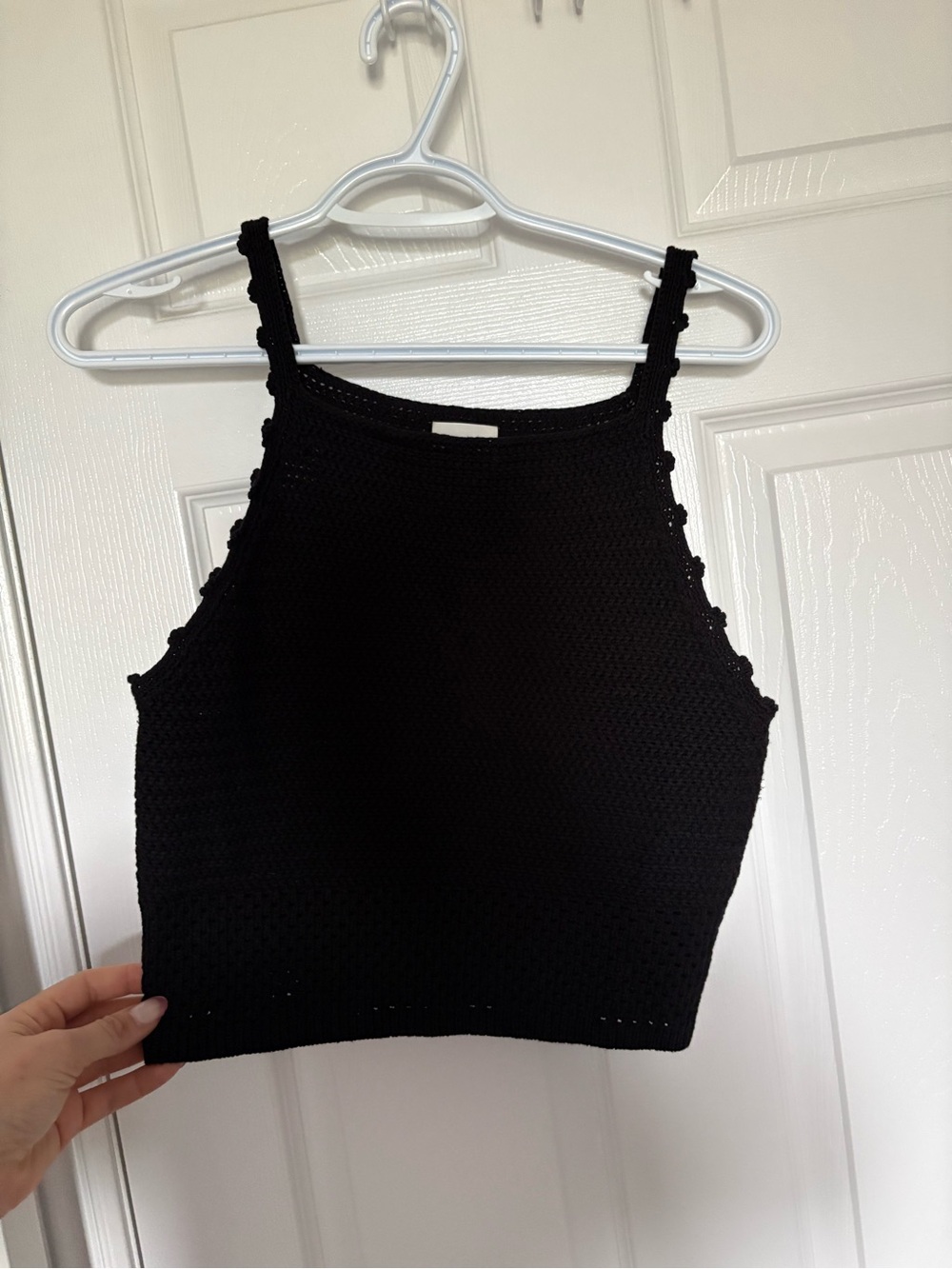 Wilfred Black Crochet Crop Tank